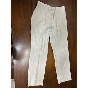 Havanera Linen Blend Pants Men Medium Drawstring Elastic Neutral Beachy Light